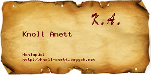 Knoll Anett névjegykártya