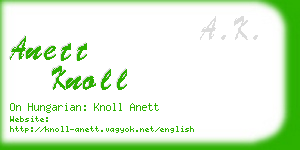 anett knoll business card